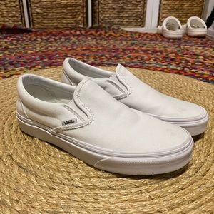 White Slip On Vans w9.5/m8.0